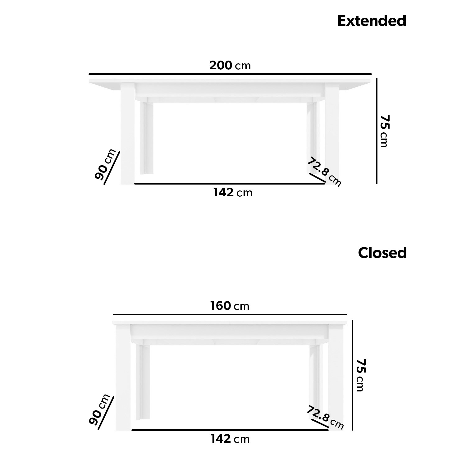 Read more about White gloss extendable dining table seats 4-6 vivienne
